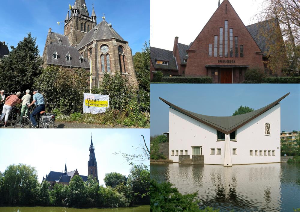 Collage van monumenten in Amstelveen.