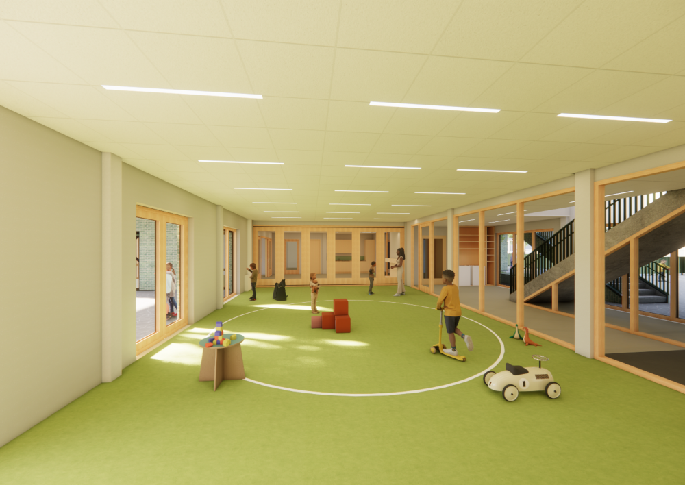 Impressie van speelzaal in het Kindcentrum Middenwaard