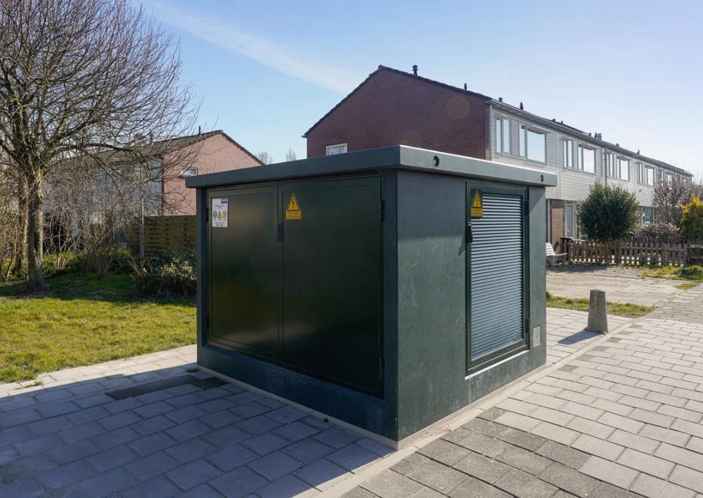 Voorbeeld van een trafostation of elektriciteitshuisje