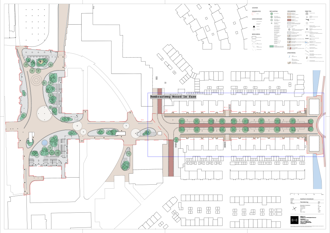 Definitief ontwerp herinrichting Rembrandtweg. Onder deze afbeelding staat een toelichting