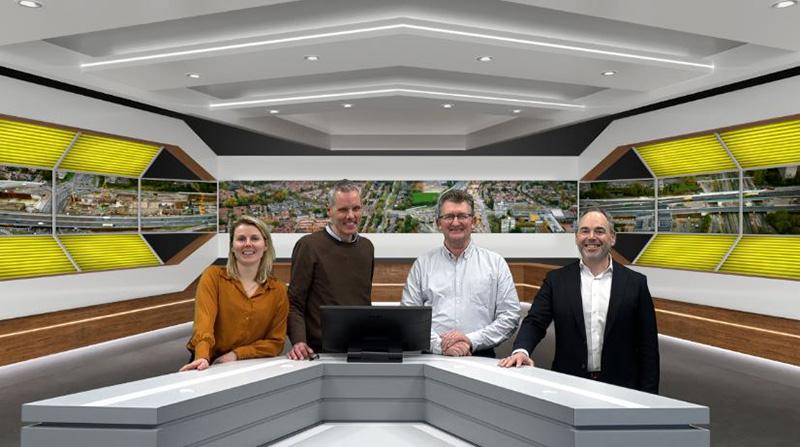 De 4 sprekers van het webinar naast elkaar in de opnamestudio